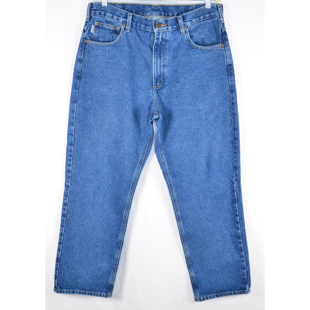 Carhartt Relaxed Fit Straight Leg Denim Work Jeans B160 Size 36X30